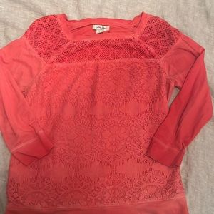 Orange lace overlay top
